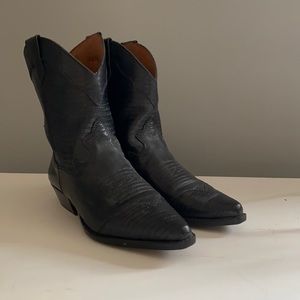 Sabree black leather western boots